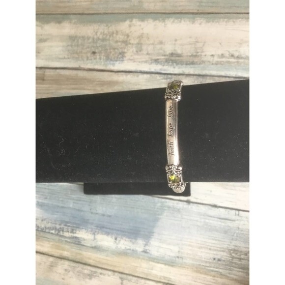 Silver Bracelet with Green Accents - Picture 3 of 4